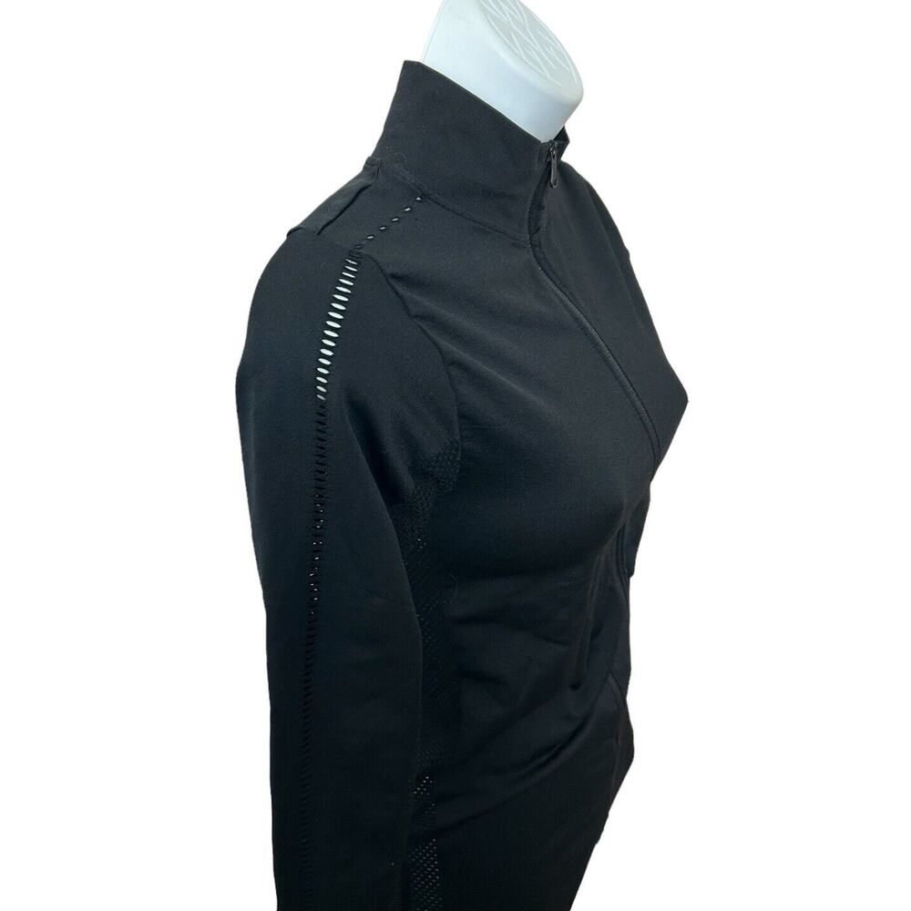 Varley Poinsettia Full Zip Jacket Sz XXS/XS Fitted Black Perforated Mesh - Picture 6 of 15